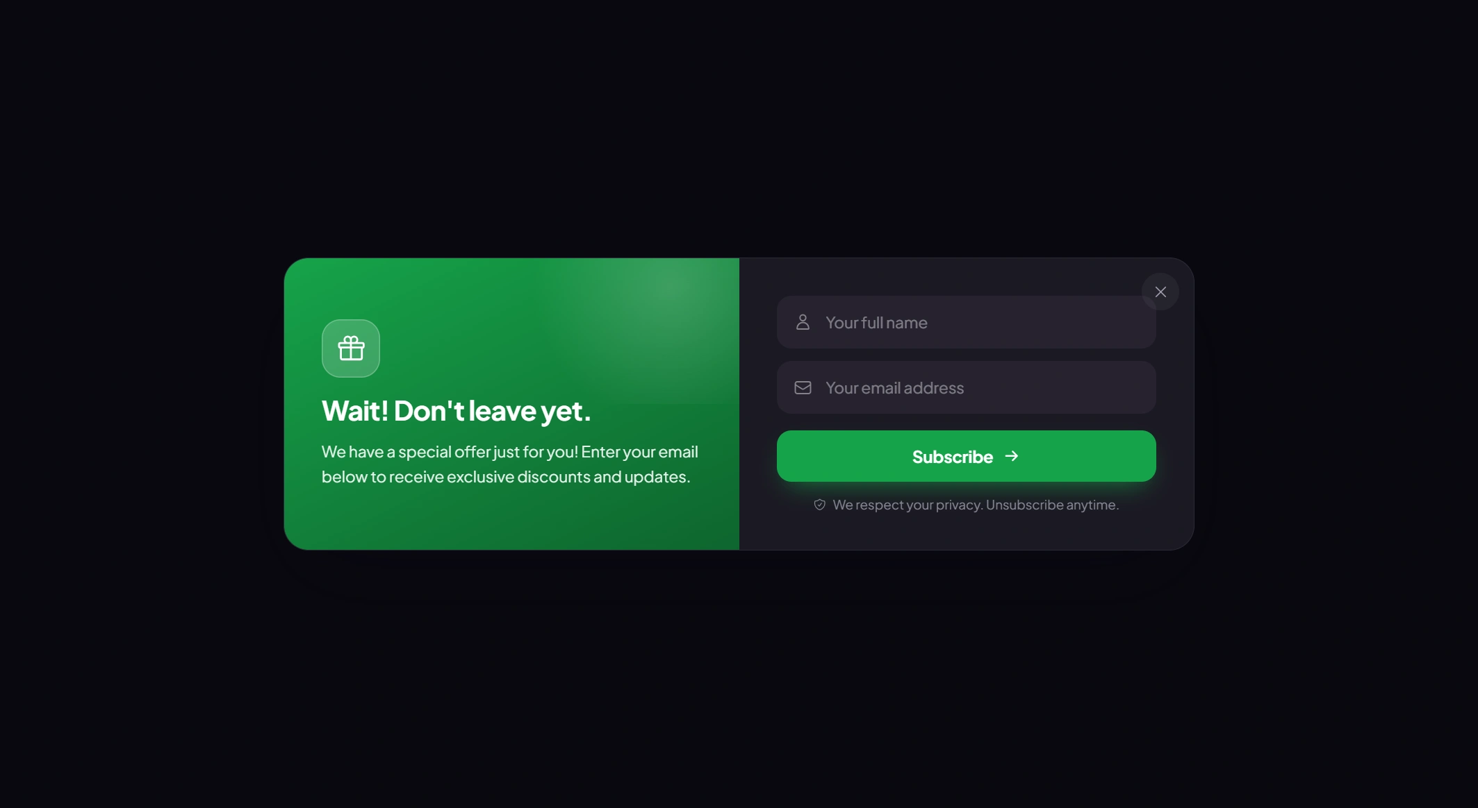 Split Fiiled (Dark Mode) template