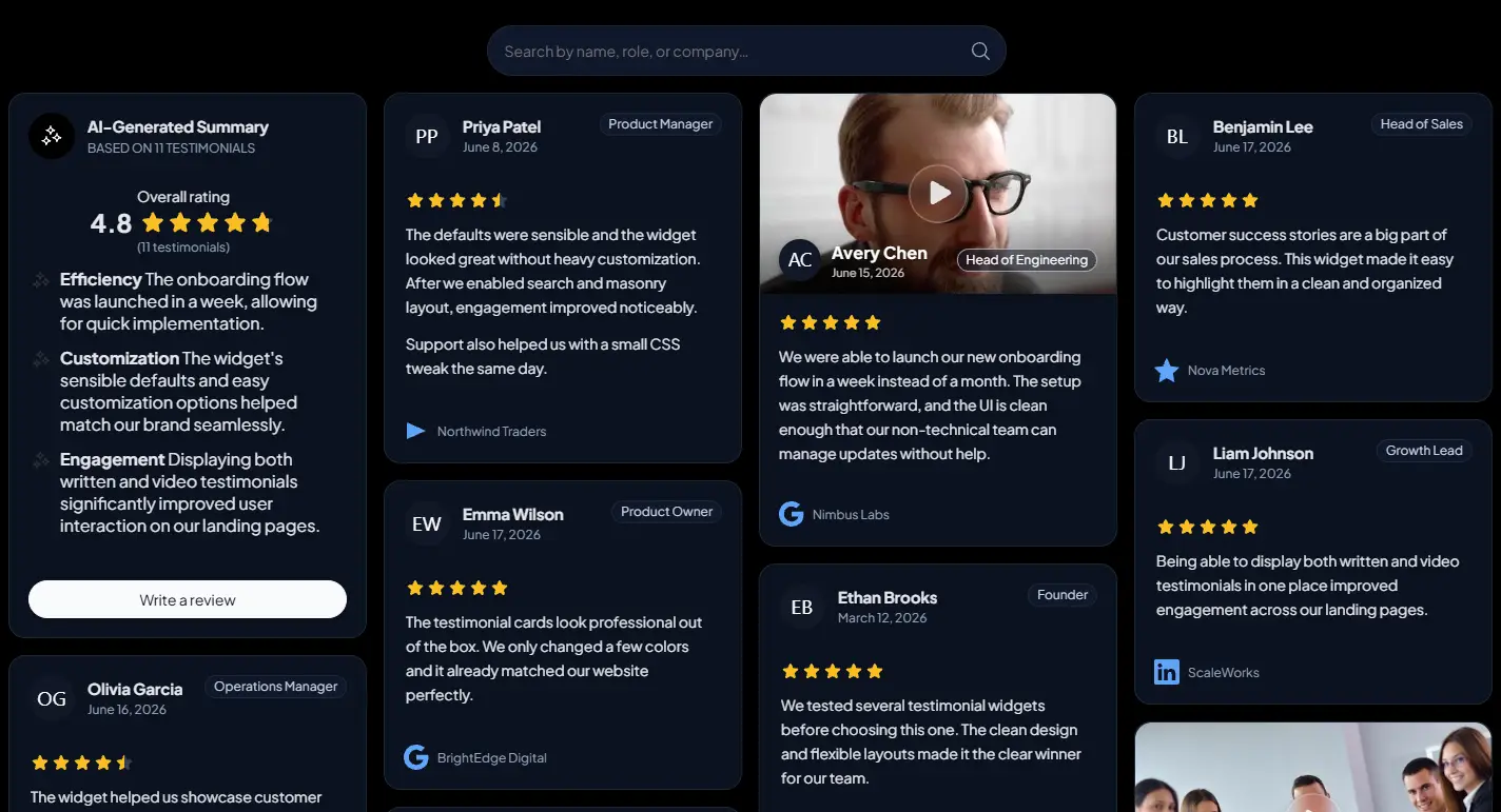 Masonry (Dark mode) template