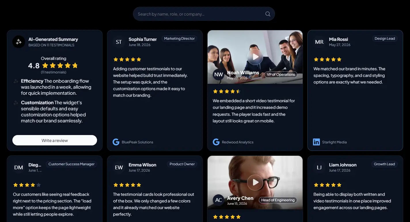 Grid (Dark mode) template