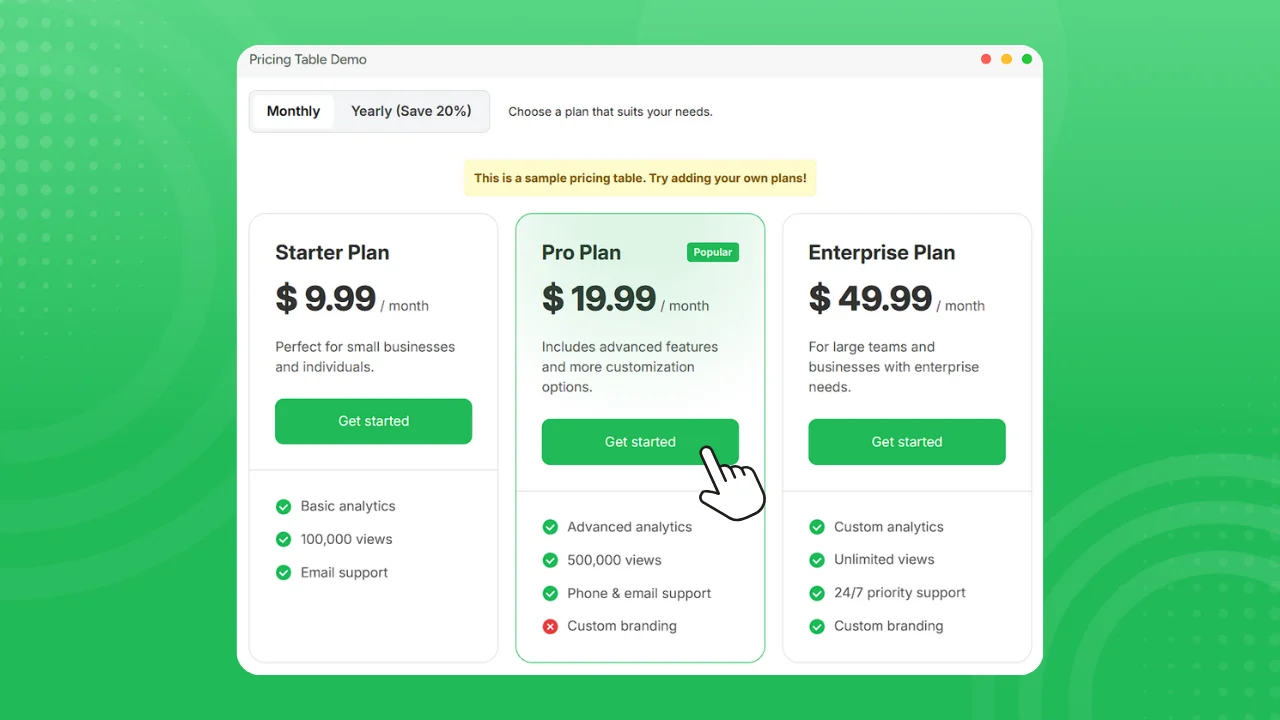 How To Add Pricing Table Widget To Mailchimp?