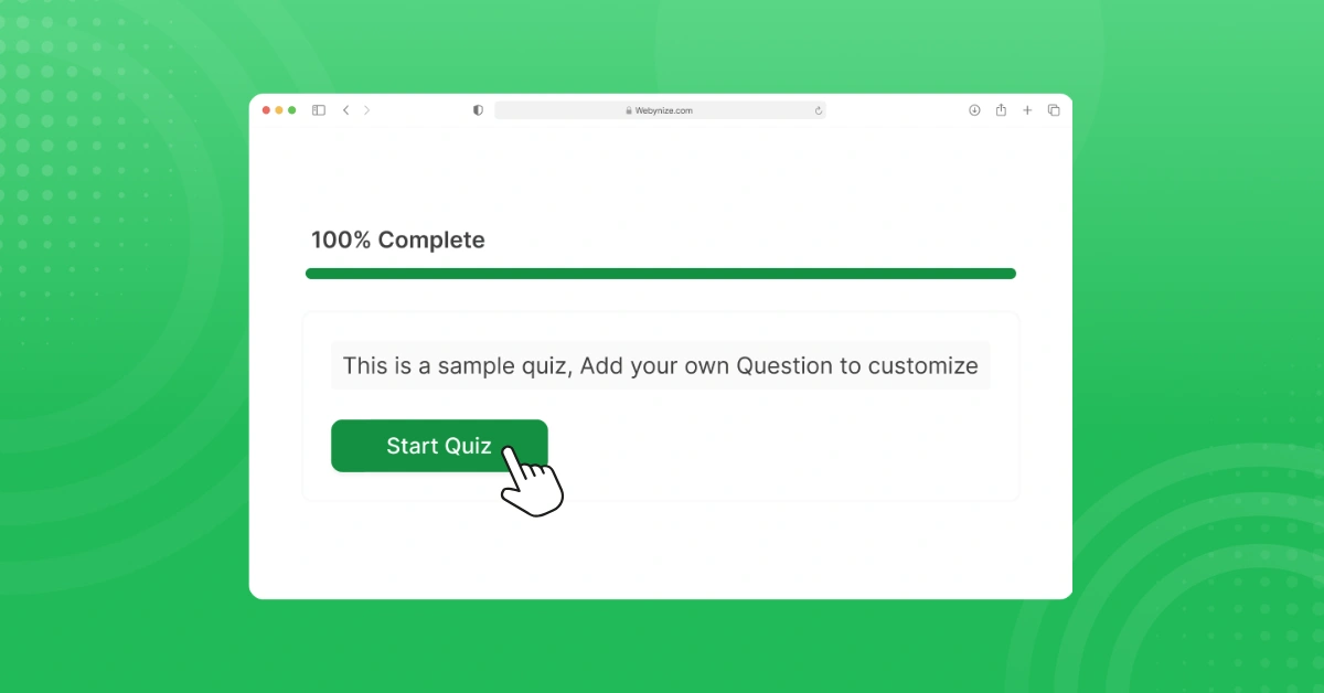 Quiz widget preview